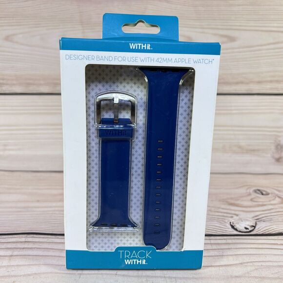 Dark Blue Silicone Sport Strap Watch Band Compatible with 42/44/45mm Apple Watch - Picture 5 of 7